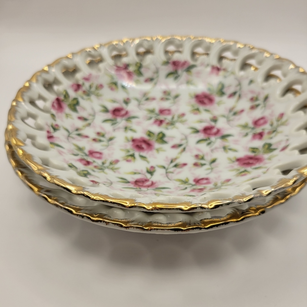 Vintage Lefton hand painted pink rose chintz #650 A. 2 available. - Picture 11 of 13